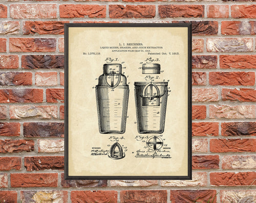 Liquid Mixer Patent Print - Digital Download - 7 Different Backgrounds Included
