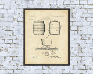 Keg Patent Print - Digital Download - 7 Different Backgrounds Included