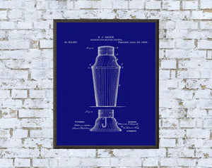 Drink Shaker Patent Print - Digital Download - 7 Different Backgrounds Included