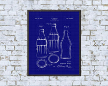 Load image into Gallery viewer, Coke Bottle Patent Print - Digital Download - 7 Different Backgrounds Included