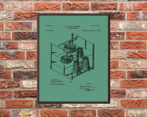 Alcohol Still Patent Print - Digital Download - 7 Different Backgrounds Included