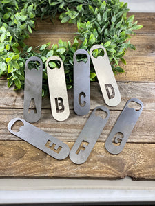 Personalized Last Name Letter Bartender Style Bottle Openers