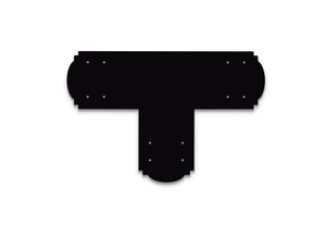 Decorative Design T Bracket for 6x6 Post, 6 Inch T Bracket Bolt Plate, T Support Bracket, Steel Bracket, 6 inch, Center Bracket, Truss Plate
