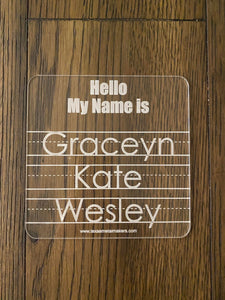 Name Tracing Board | Dry Erase Learning Board | Reusable Personalized Washable Board | Preschool Learning | Education Supplies