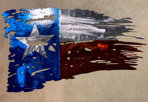 Tattered Texas Flag Custom Metal Wall Art