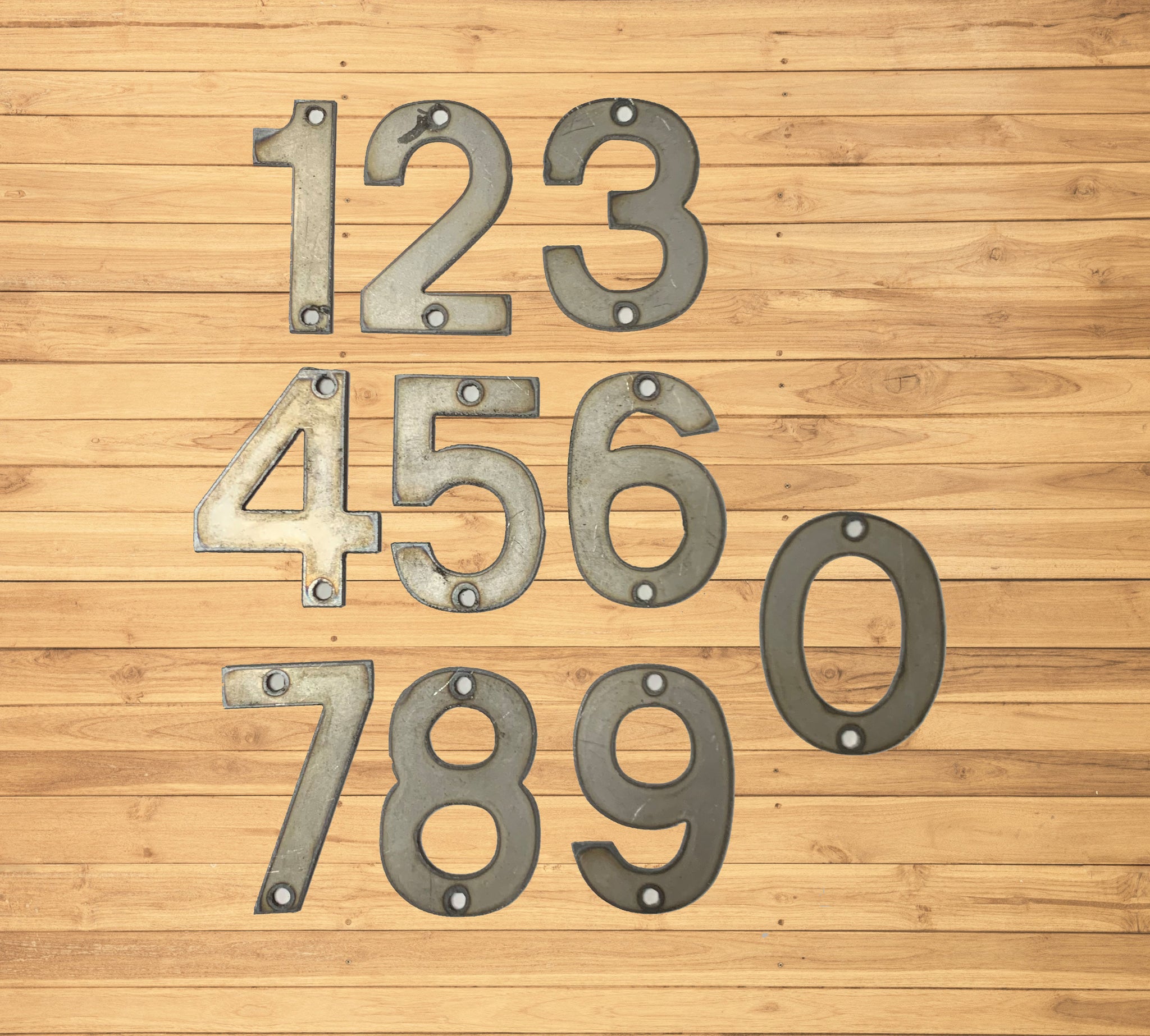 3 Inch Metal Numbers and Letters Rusty or Natural Steel Finish