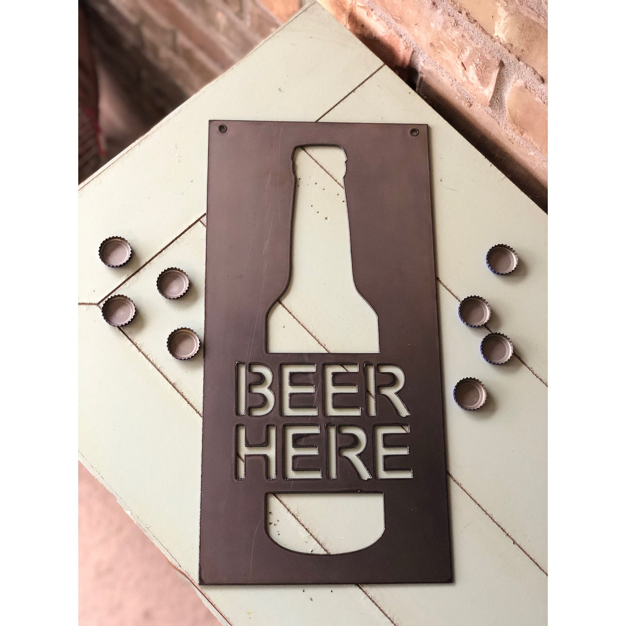 Beer Here Metal Sign | Garage Sign | Man Cave Sign | Beer Sign | Custo ...