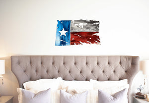Tattered Texas Come and Take it Flag Custom Metal Wall Art 24"