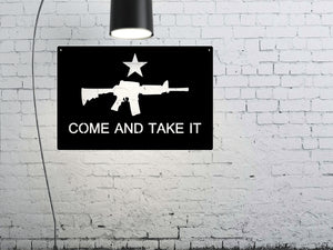 Come and Take it AR-15 Metal Flag Custom Gun Metal Wall Art 24"