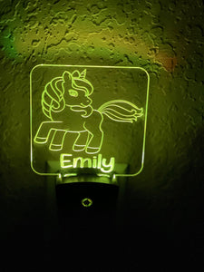 Personalized LED Unicorn Night Light | 7 Color Changing | Plug in Night Light | Name Light | Children's Night Light | Kids Room Light