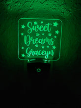 Load image into Gallery viewer, Personalized LED Sweet Dreams Night Light | 7 Color Changing | Plug in Night Light | Name Light | Children&#39;s Night Light | Kids Room Light