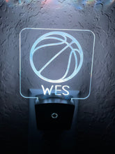 Load image into Gallery viewer, Personalized LED Basketball Night Light | 7 Color Changing | Plug in Night Light | Name Light | Children&#39;s Night Light | Kids Room Light