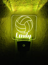 Load image into Gallery viewer, Personalized LED Volleyball Night Light | 7 Color Changing | Plug in Night Light | Name Light | Children&#39;s Night Light | Kids Room Light