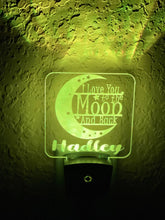 Load image into Gallery viewer, Personalized LED I Love You to the Moon &amp; Back Night Light | 7 Color Changing | Plug in Night Light | Name Light | Night Light | Kids Light