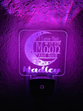 Load image into Gallery viewer, Personalized LED I Love You to the Moon &amp; Back Night Light | 7 Color Changing | Plug in Night Light | Name Light | Night Light | Kids Light