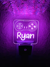 Load image into Gallery viewer, Personalized LED Super Nintendo NES Controller Night Light | 7 Color Changing | Plug in Night Light | Name Light | Kids Room Light