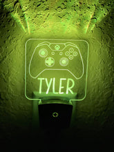 Load image into Gallery viewer, Personalized LED Xbox Controller Night Light | 7 Color Changing | Plug in Night Light | Name Light | Children&#39;s Night Light | Kids Light