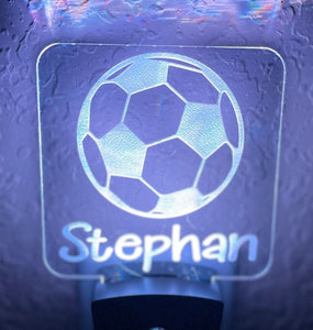 Personalized LED Soccer Ball 3D Night Light | 7 Color Changing | Plug in Night Light | Name Light | Children's Night Light | Room Light