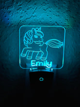 Load image into Gallery viewer, Personalized LED Unicorn Night Light | 7 Color Changing | Plug in Night Light | Name Light | Children&#39;s Night Light | Kids Room Light