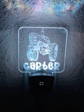 Load image into Gallery viewer, Personalized LED Tractor Night Light | 7 Color Changing | Plug in Night Light | Name Light | Children&#39;s Night Light | Kids Room Light