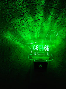 Personalized LED Brachiosaurus Dinosaur Night Light | 7 Color Changing | Plug in Night Light | Name Light | Children's Light | Room Light