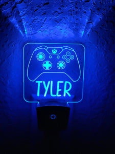 Personalized LED Xbox Controller Night Light | 7 Color Changing | Plug in Night Light | Name Light | Children's Night Light | Kids Light