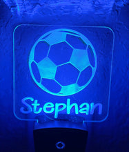 Load image into Gallery viewer, Personalized LED Soccer Ball 3D Night Light | 7 Color Changing | Plug in Night Light | Name Light | Children&#39;s Night Light | Room Light