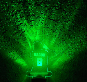 Personalized LED Baseball Batter Night Light | 7 Color Changing | Plug in Night Light | Name Light | Children's Night Light | Kids Light