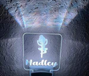 Personalized LED Ballerina Night Light | 7 Color Changing | Plug in Night Light | Name Light | Children's Night Light | Kids Room Light