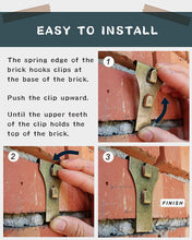 Load image into Gallery viewer, Brick Hook Clips - for Hanging Pictures, Metal Brick Hangers | Brick Fireplace Hooks for hanging decorations with out drilling into brick