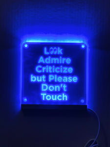 Car Show Do Not Touch Lighted LED Window Sign | Car Window LED Light Up Sign | 7 Color Changing | USB Powered