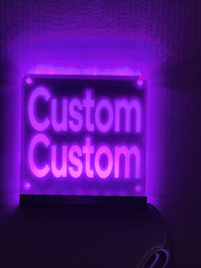 Custom Delivery Driver LED Window Sign | Car Driver Window LED Light Up Sign | 7 Color Changing | USB Powered Uber Lyft