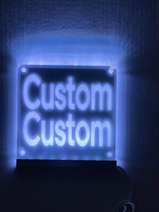 Custom Delivery Driver LED Window Sign | Car Driver Window LED Light Up Sign | 7 Color Changing | USB Powered Uber Lyft