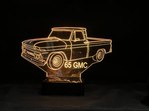 65 GMC Pickup Truck 3D LED Color Changing Desk Lamp, Night Light, Man Cave Light | Customizable | Rechargeable Corded or Cordless