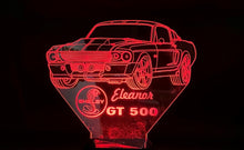 Load image into Gallery viewer, 67 Shelby GT500 Eleanor 3D LED Color Changing Desk Lamp, Night Light, Man Cave Light | Customizable | Rechargeable Corded or Cordless