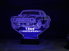 Load image into Gallery viewer, 69 Camaro SS 3D LED Color Changing Desk Lamp, Night Light, Man Cave Light | Customizable | Rechargeable Corded or Cordless