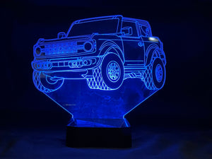 2021 Ford Bronco 3D LED Color Changing Desk Lamp, Night Light, Man Cave Light | Customizable | Rechargeable Corded or Cordless