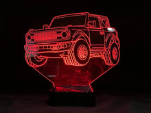 Load image into Gallery viewer, 2021 Ford Bronco 3D LED Color Changing Desk Lamp, Night Light, Man Cave Light | Customizable | Rechargeable Corded or Cordless