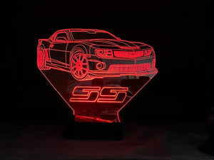 2021 Camaro SS 3D LED Color Changing Desk Lamp, Night Light, Man Cave Light | Customizable | Rechargeable Corded or Cordless