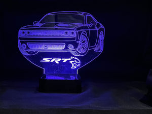 2021 Dodge Challenger SRT 3D LED Color Changing Desk Lamp, Night Light, Man Cave Light | Customizable | Rechargeable Corded or Cordless