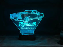 Load image into Gallery viewer, Plymouth Road Runner 3D LED Color Changing Desk Lamp, Night Light, Man Cave Light | Customizable | Rechargeable Corded or Cordless