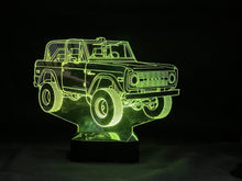 Load image into Gallery viewer, 66-77 Ford Bronco 3D LED Color Changing Desk Lamp, Night Light, Man Cave Light | Customizable | Rechargeable Corded or Cordless