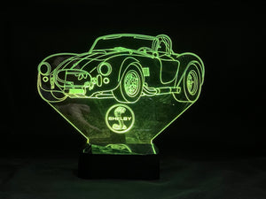 Shelby Cobra 3D LED Color Changing Desk Lamp, Night Light, Man Cave Light | Customizable | Rechargeable Corded or Cordless