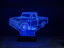 Load image into Gallery viewer, 65 GMC Pickup Truck 3D LED Color Changing Desk Lamp, Night Light, Man Cave Light | Customizable | Rechargeable Corded or Cordless