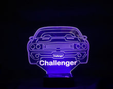 Load image into Gallery viewer, 72 Challenger 3D LED Color Changing Desk Lamp, Night Light, Man Cave Light | Customizable | Rechargeable Corded or Cordless