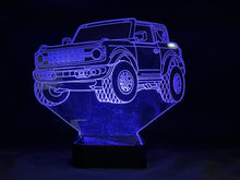 Load image into Gallery viewer, 2021 Ford Bronco 3D LED Color Changing Desk Lamp, Night Light, Man Cave Light | Customizable | Rechargeable Corded or Cordless