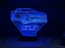 Load image into Gallery viewer, 2021 Camaro SS 3D LED Color Changing Desk Lamp, Night Light, Man Cave Light | Customizable | Rechargeable Corded or Cordless