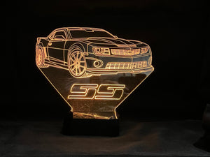 2021 Camaro SS 3D LED Color Changing Desk Lamp, Night Light, Man Cave Light | Customizable | Rechargeable Corded or Cordless