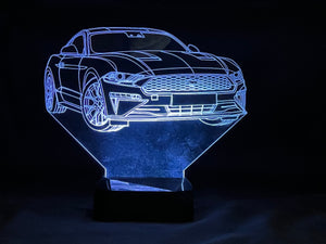 2021 Mustang 3D LED Color Changing Desk Lamp, Night Light, Man Cave Light | Customizable | Rechargeable Corded or Cordless