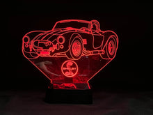 Load image into Gallery viewer, Shelby Cobra 3D LED Color Changing Desk Lamp, Night Light, Man Cave Light | Customizable | Rechargeable Corded or Cordless